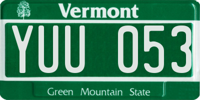 VT license plate YUU053