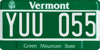 VT license plate YUU055