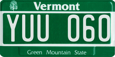 VT license plate YUU060