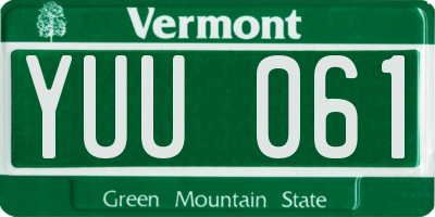 VT license plate YUU061