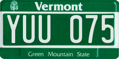 VT license plate YUU075