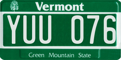 VT license plate YUU076