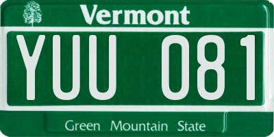 VT license plate YUU081