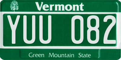 VT license plate YUU082