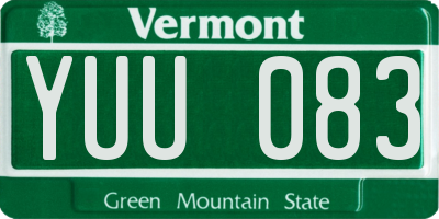 VT license plate YUU083