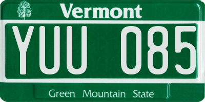 VT license plate YUU085