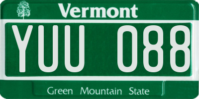 VT license plate YUU088