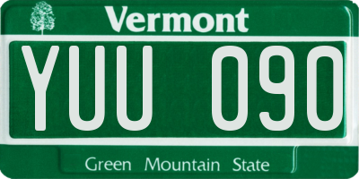 VT license plate YUU090