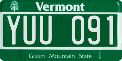 VT license plate YUU091