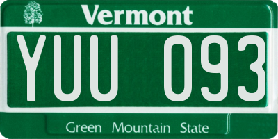 VT license plate YUU093