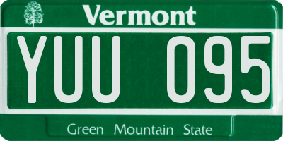 VT license plate YUU095