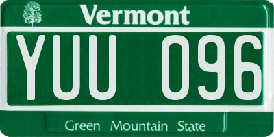VT license plate YUU096