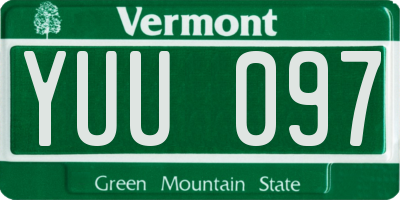 VT license plate YUU097