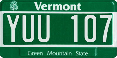 VT license plate YUU107