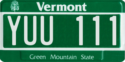 VT license plate YUU111