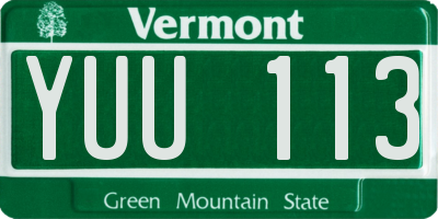 VT license plate YUU113
