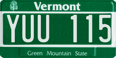 VT license plate YUU115