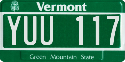 VT license plate YUU117