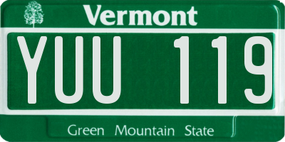 VT license plate YUU119