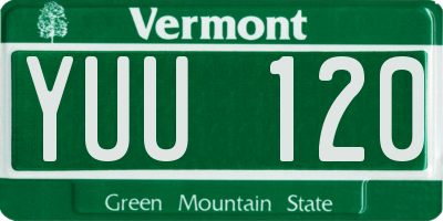 VT license plate YUU120