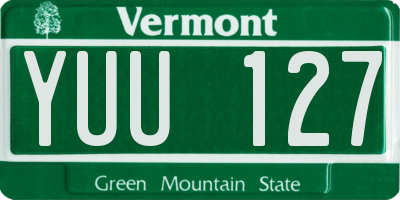 VT license plate YUU127