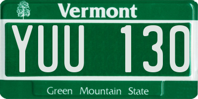VT license plate YUU130