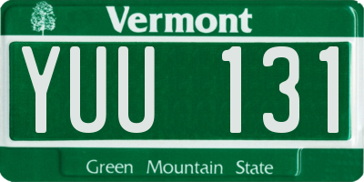 VT license plate YUU131