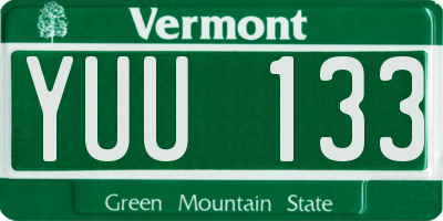 VT license plate YUU133