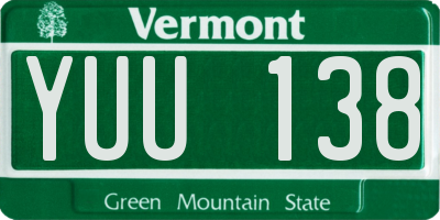 VT license plate YUU138