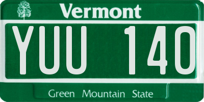 VT license plate YUU140
