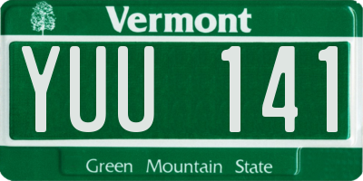 VT license plate YUU141