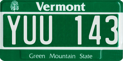 VT license plate YUU143