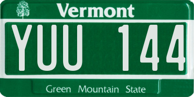 VT license plate YUU144