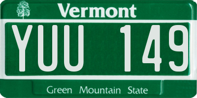 VT license plate YUU149