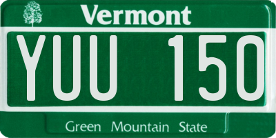 VT license plate YUU150