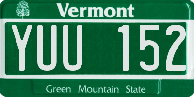 VT license plate YUU152