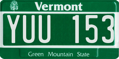 VT license plate YUU153