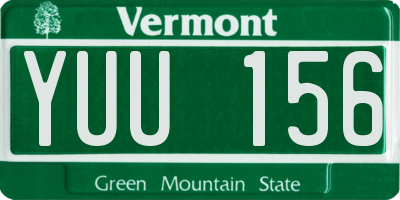 VT license plate YUU156