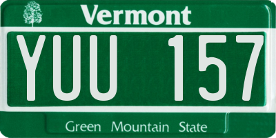VT license plate YUU157