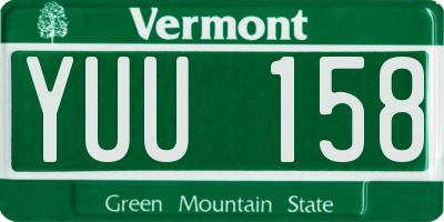 VT license plate YUU158