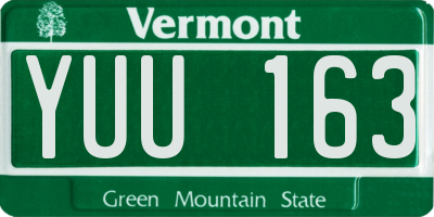 VT license plate YUU163