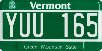 VT license plate YUU165