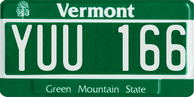 VT license plate YUU166