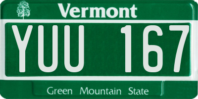 VT license plate YUU167