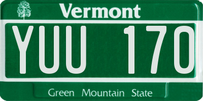 VT license plate YUU170
