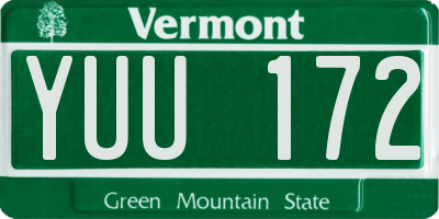 VT license plate YUU172