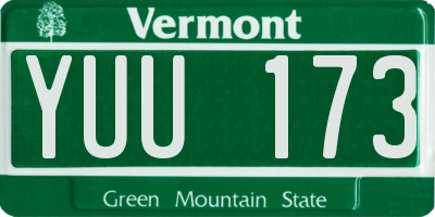 VT license plate YUU173