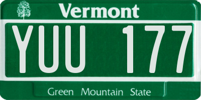 VT license plate YUU177