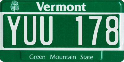 VT license plate YUU178