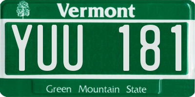 VT license plate YUU181